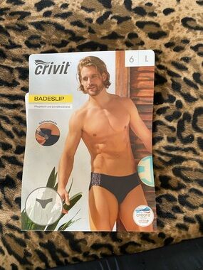 Crivit Men’s Black Swim Briefs – Low-Rise Performance Fit
